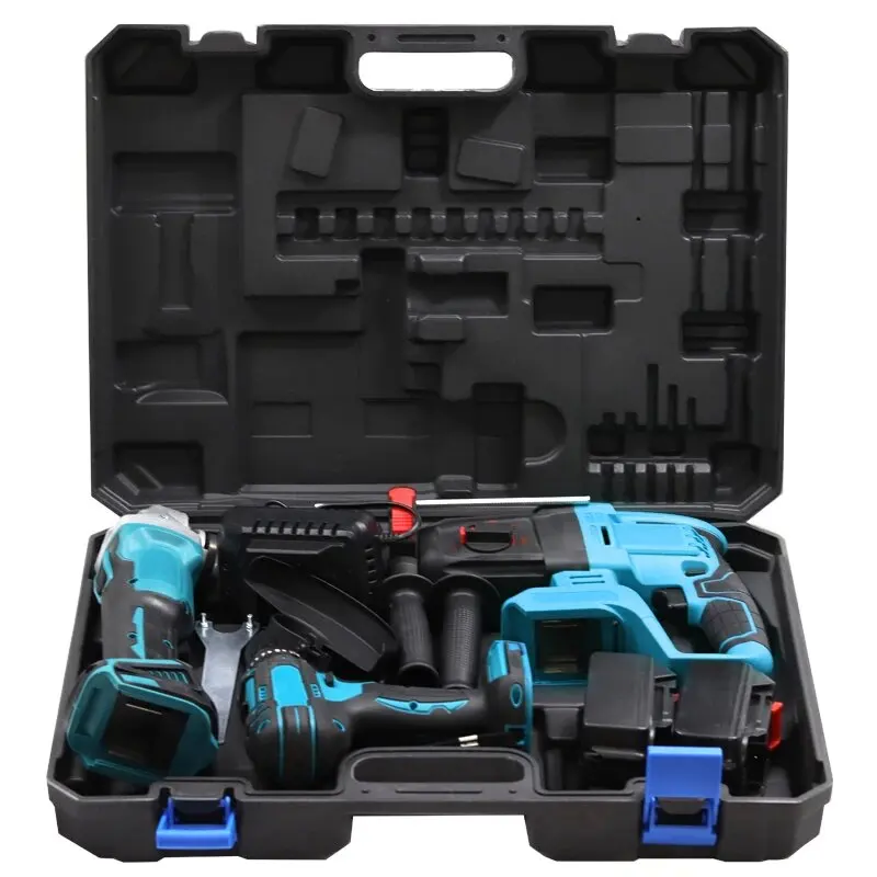 Electric Combo Tool Kits Oem Odm 18V 21V Electric Impact Tools Cordless Tools  Lithium Angle Grinder + Hammer+ Drill Screwdriver