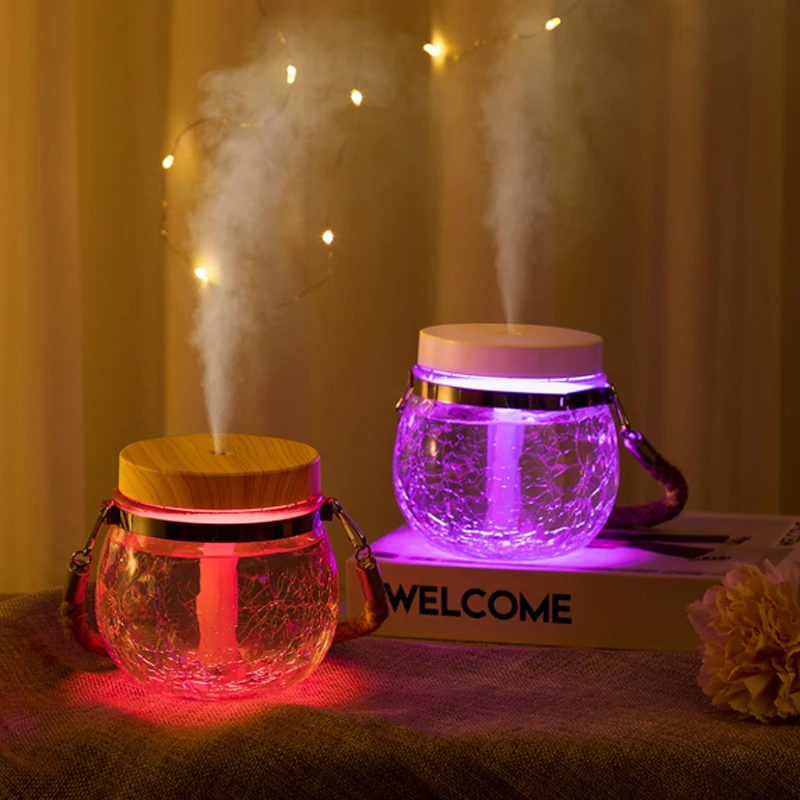 2023 hot 400ML ultrasonic humidifier wood grain usb air big spray essential oil aroma diffuser mist maker for home