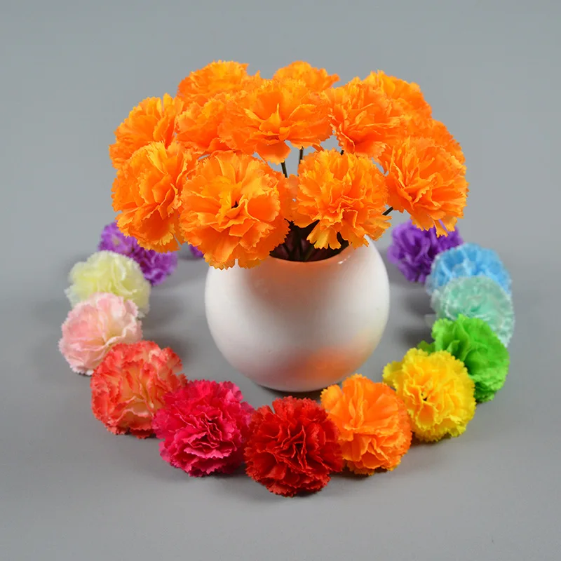 dongherenzaohua Simulation small carnation wedding decoration flower head project arrangement Marigold clove gift f