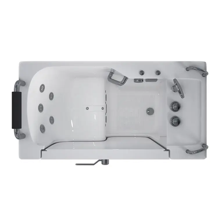 Freestanding Soaking Bathtub Walk in Bathtub White Solid Surface Bathtub with Door