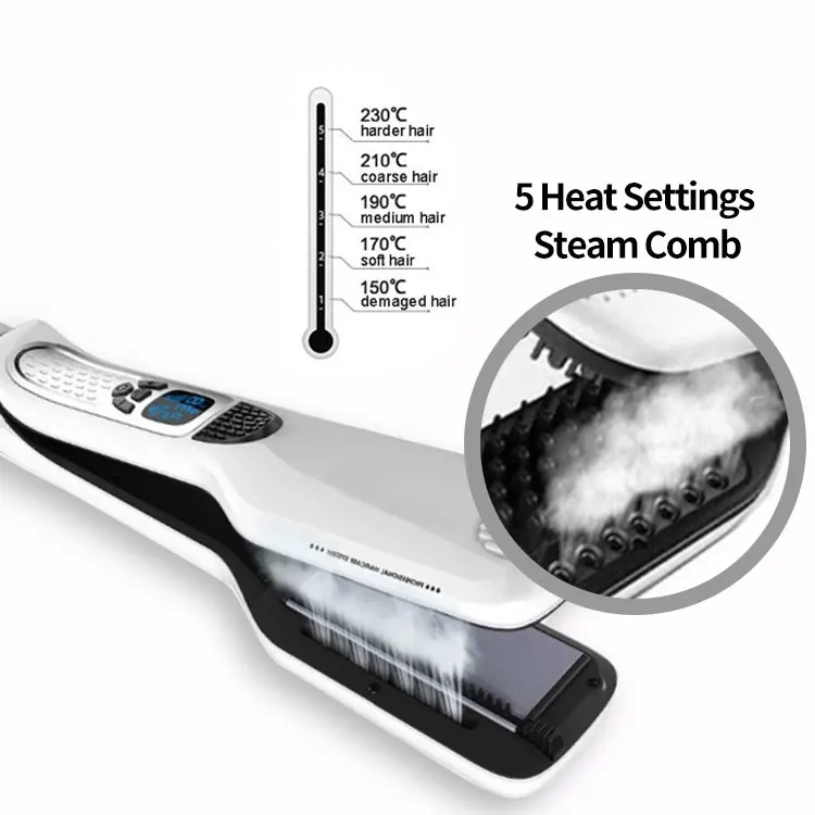Quick sell hot steam can be customized hair straightener flat iron for straight hair and curly hair led display