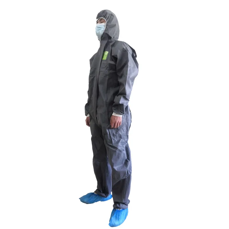 Grey Anti static coveral protect Suit With Hood SMS Working Suit Artist Safety Concrete Overalls PPE Kits