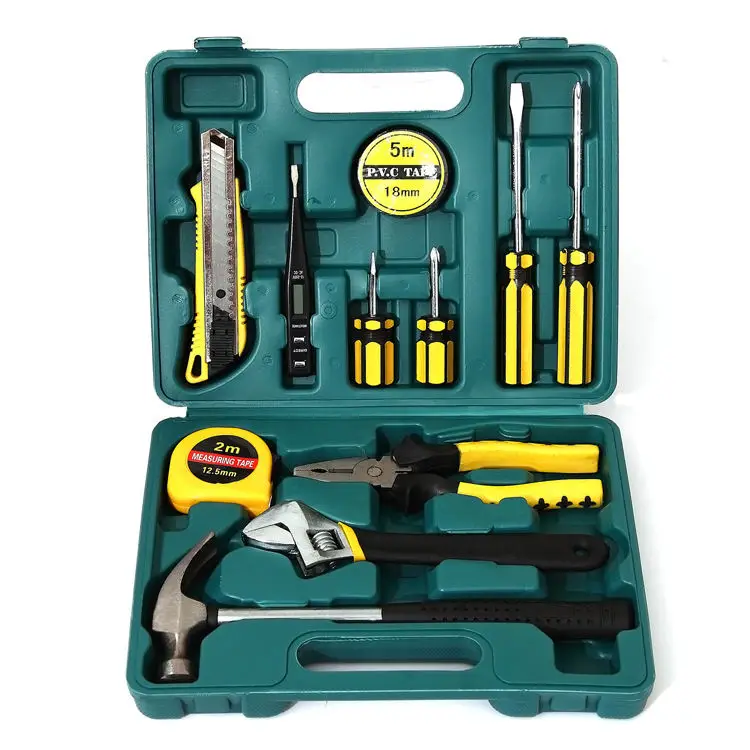 12PCS Household Tools Set Mixed Ironware Hardware Kit Box For Car Computer Phone Multi-Function Toolbox Screwdriver Bit