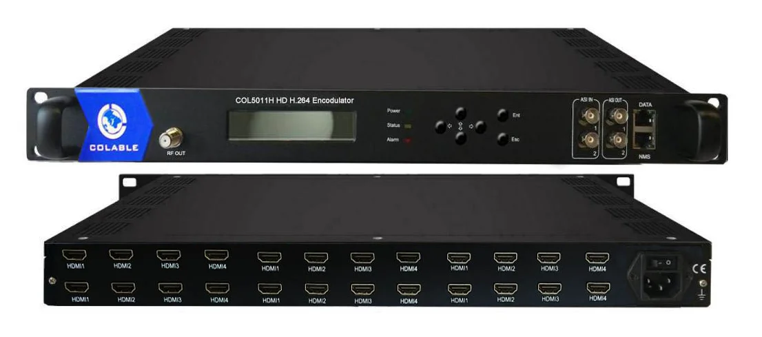 4 Channels  8* HD H.264 Video Encoding to ATSC-T ISDB-T IDVB-T DVB-C RF Encoder Modulator COL5011H