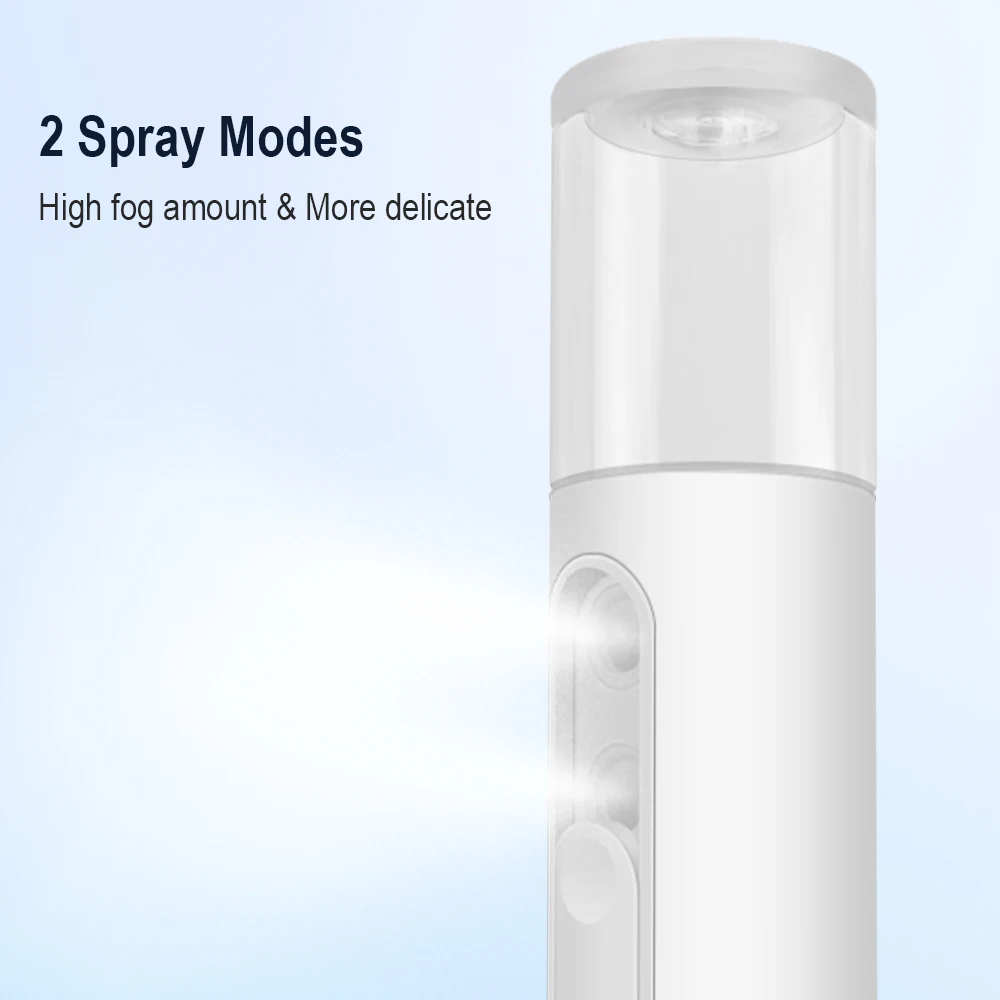 2024 Hot Selling Portable Face Steamer Mini 25ML Water Tank Portable Double Fog Outlet Facial Nano Mist Sprayer
