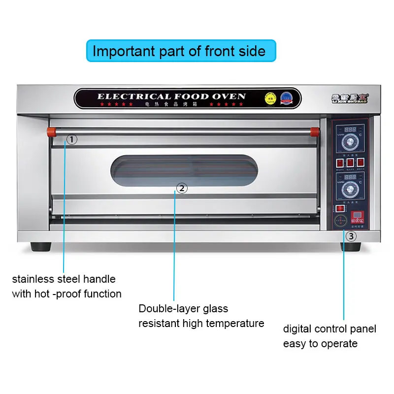 Customized factory price bread machine electric cake  baking brick oven for bakery