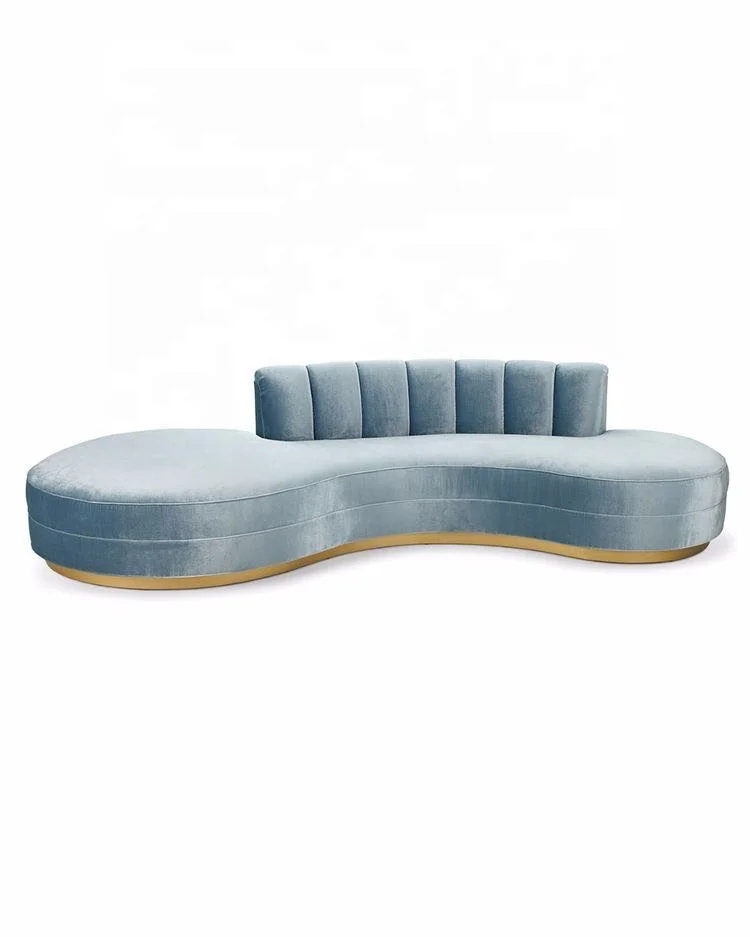Modern design semi circle fabric living room sofa furniture half moon round velvet sectional sofas