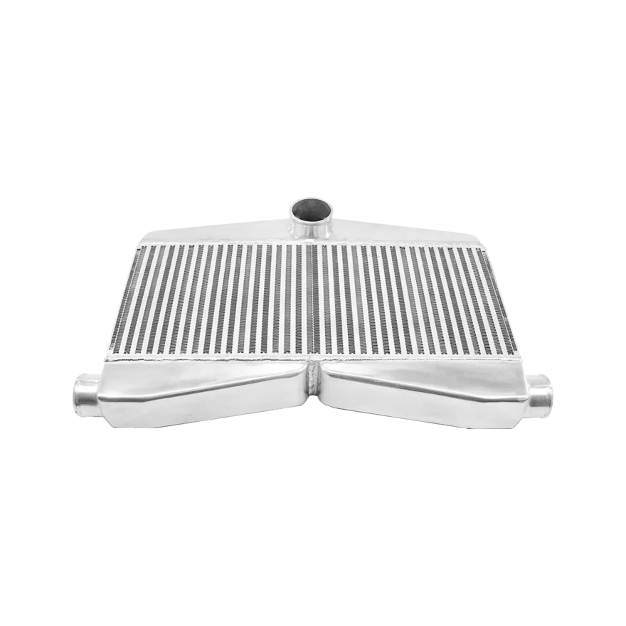 All aluminum tube fin for Mustang Camaro 2in 1out intercooler twin turbo