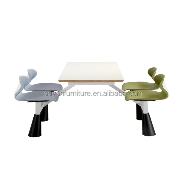 Wholesale School Furniture  Restaurant Furniture Student Canteen Table 4 Seat Dining Chair Metal Bench Desk Chair Seating