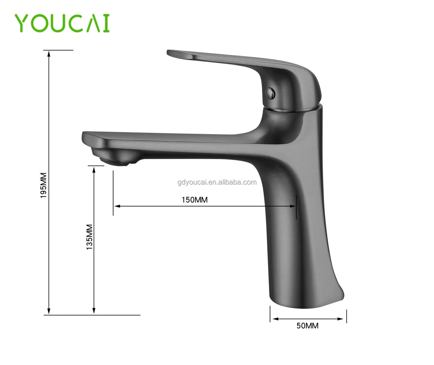 Hot sale Gun grey cold and hot faucet counter top basin deck mounted grey faucet hydro valve water filter tap