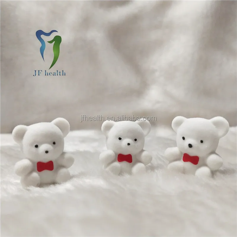 Wholesale creative cute cartoon mini keychain pendant necklace bow tie flocking bear