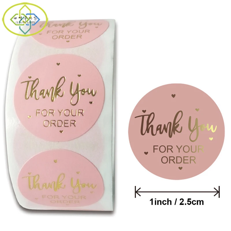 Custom thank you for your order business sticker adhesive label business stickers printing
