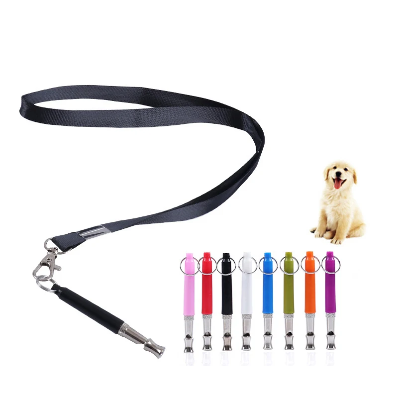 Dog Whistle Free Lanyard for Dog Recall Repel Training Adjustable Frequencies Ultraso Stainless Steel Dog Training Whistle