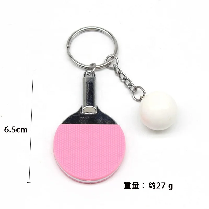Wholesale 3D  mini Badminton keychain Table tennis racket keychain Golf club keychain