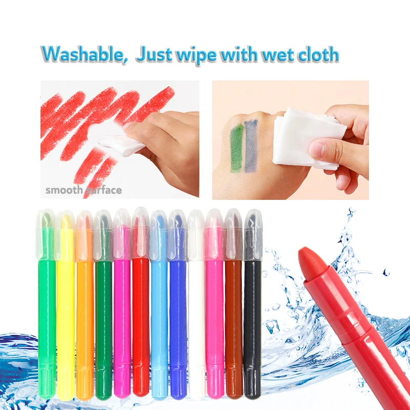 Wholesale Kids Silky Washable Crayon Wax Pencil Set