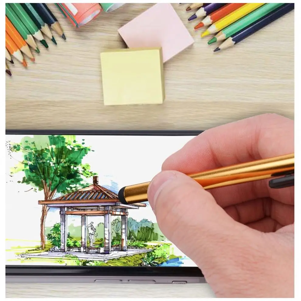 100pcs/lot Capacitive Touch Screen Stylus Pen for IPhone IPad IPod Touch Suit for Other Smart Phone Tablet Metal Stylus Pencil