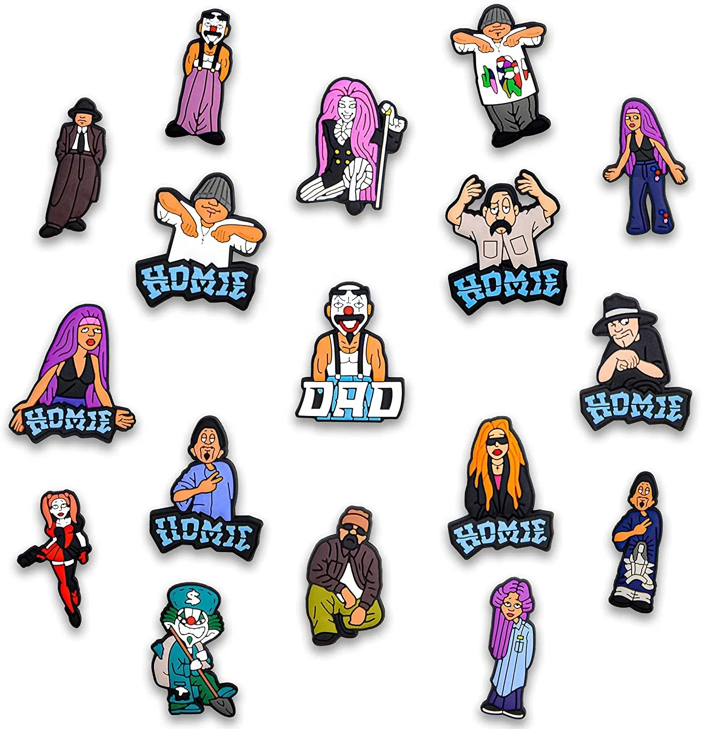 Fashion trend mom Homies tv show shoe charms PVC Shoe Charms Rubber shoe  charm homie