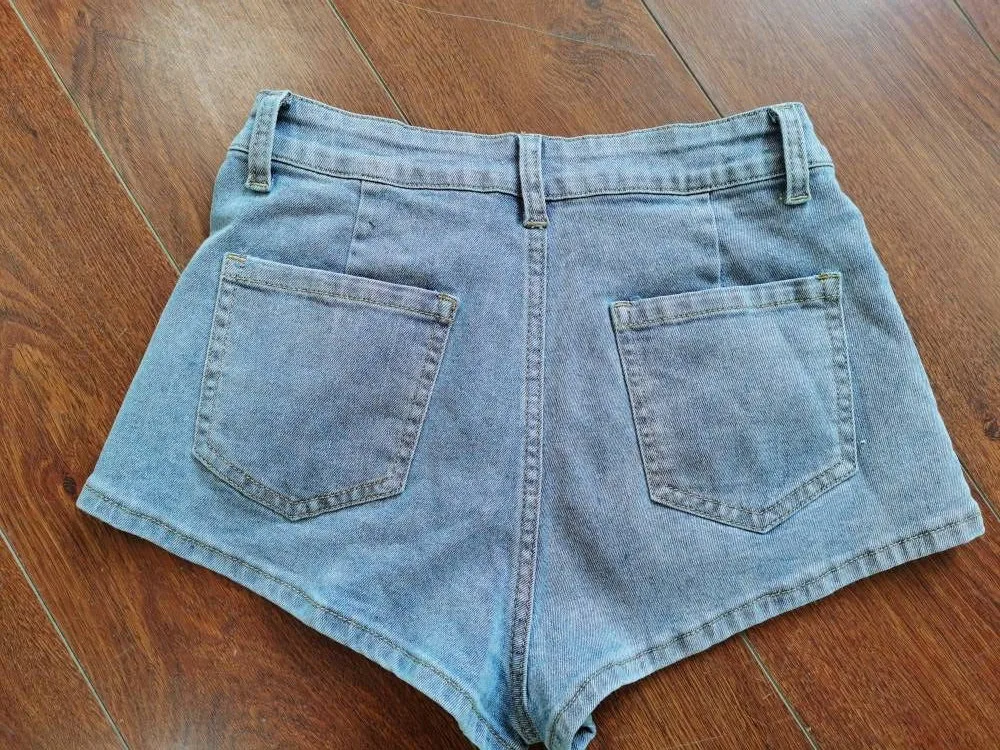 vintage y2k clothing 2022 women ladies denim clothing casual blue long sleeve button cropped denim jean jacket denim shorts set