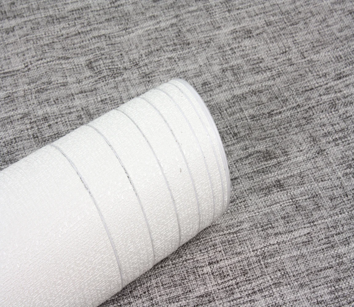 Jinyi Y62601 White Cream Plain Color Textured Deep Embossed Simple Classic Peel and Stick Adhesive Wallpaper