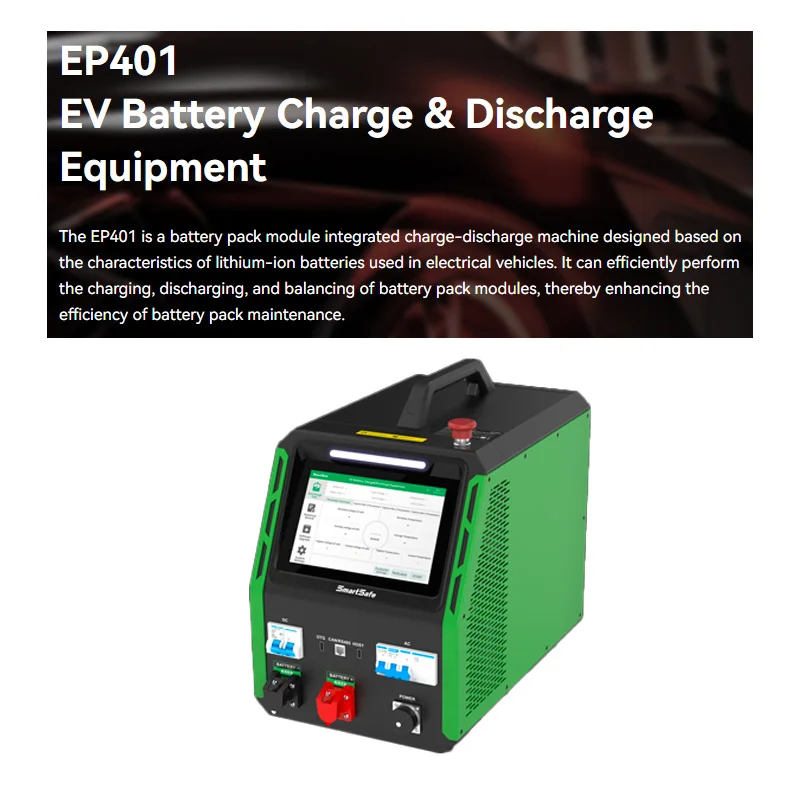 SmartSafe EP401 Integrated 10-Inch LCD Screen Car Diagnostics Tool Battery Tester Charging Discharging Module Battery Tester