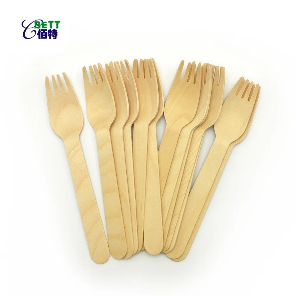 
Biodegradable Disposable picnic party BBQ wooden fork knife spoon tableware wooden Flatware cutlery with bulk pack 