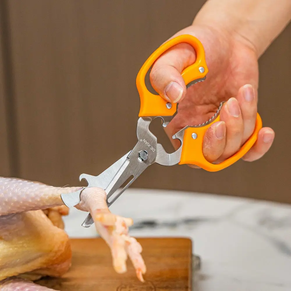 Stainless Steel Kitchen Scissors with Multi-blade Bottle Opener Fruit Paring