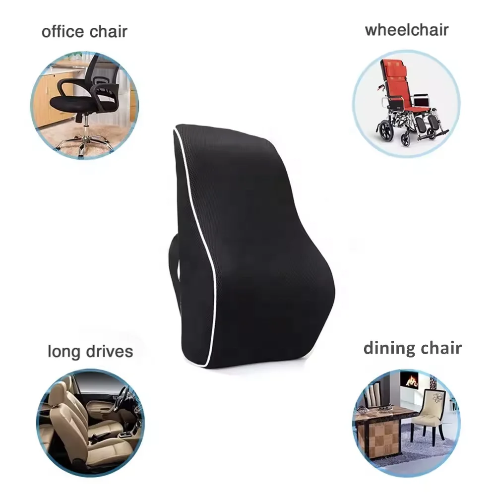 JYM Car Back Support Pillow Chair Cooling Gel Memory Foam Lumbar Pillow Back Support Car Seat For Lower Back Pain Relief