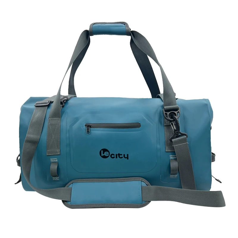 LE CITY OEM ODM Wholesale 40L 600D TPU YKK Anti-air Zipper Roll Top Waterproof Duffel Dry Bag Travel Bag