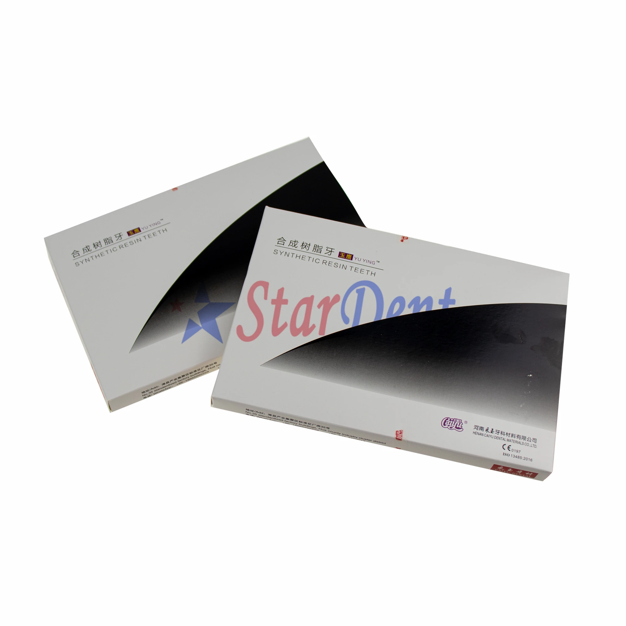 High Quality Dental Full Set (28PCS/set) Caiyu Synthetic Resin Teeth with Two-Layer Color Series