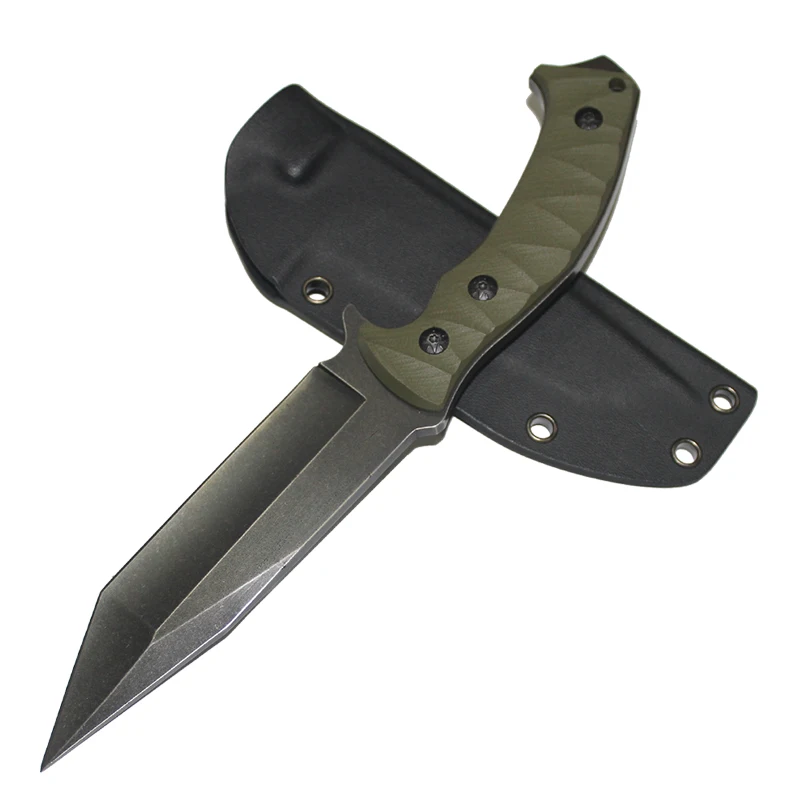 Yangjiang Iwakee Factory Full Tang Straight Hunting G10 Survival Fixed Blade Knife