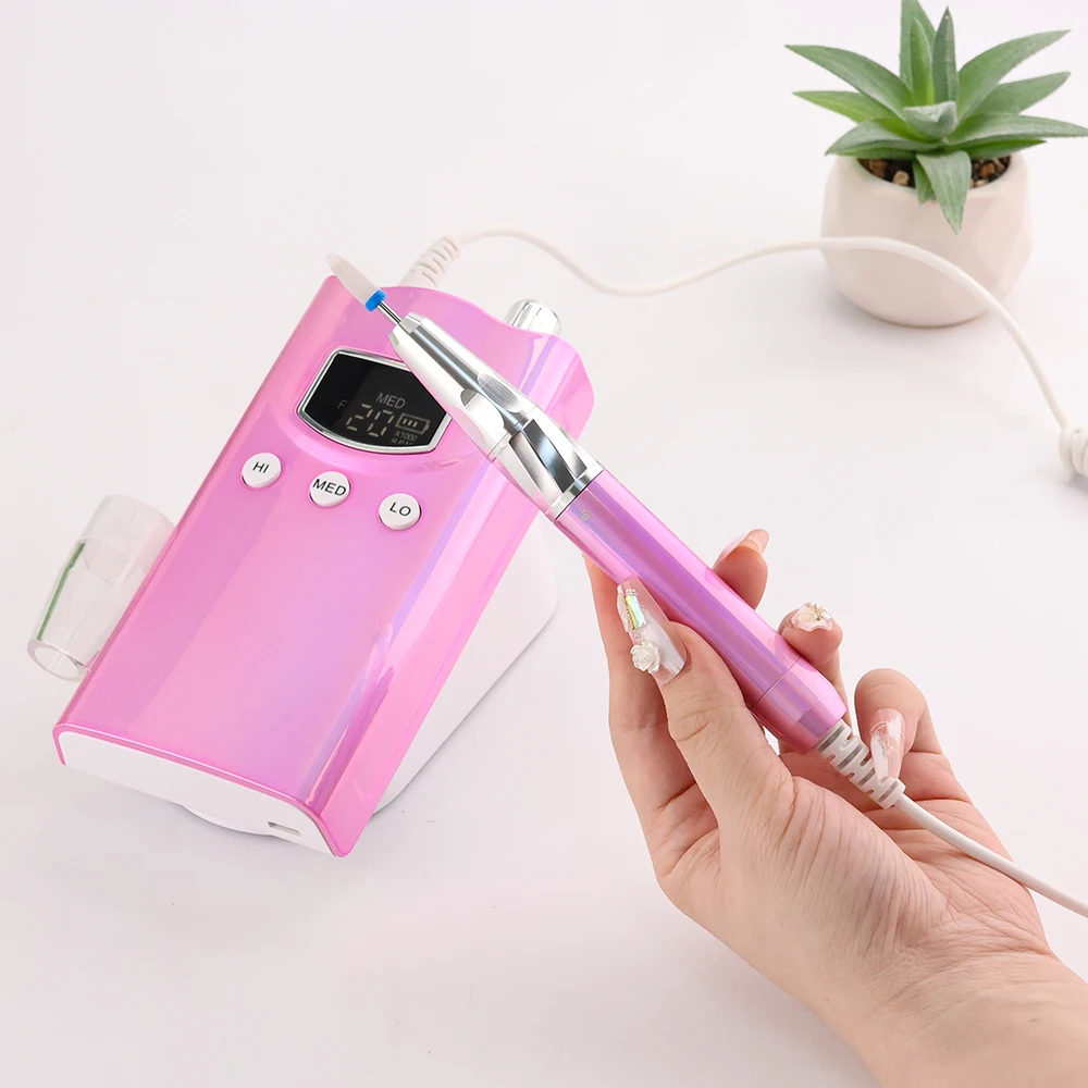 2023 New Brushless E-file Professional Electric Manicure 85W Nail Drill Cordless With Preset Speed Function For Salon Nail Drill