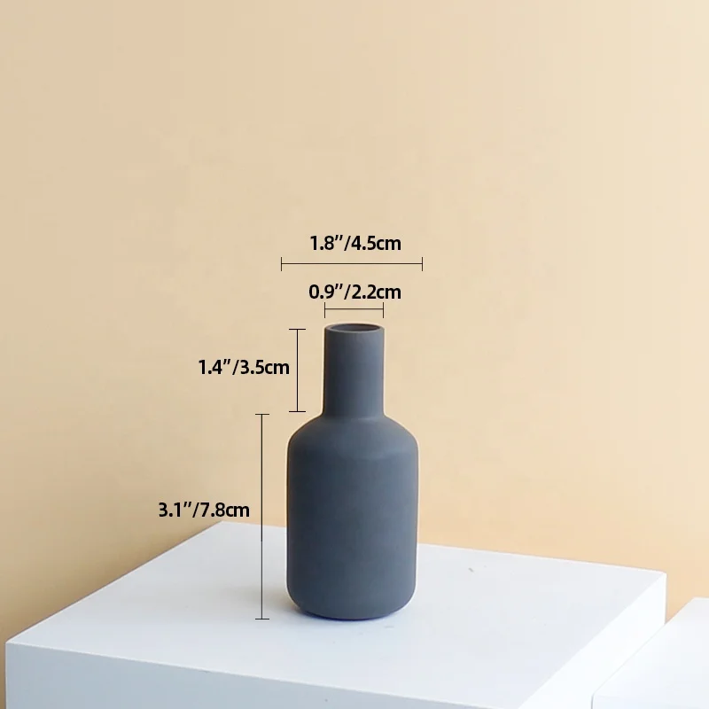 Wholesale Modern Mini Vases Pottery  Water Proof  Vase Ceramic Matte Color Vase For Home Office Tabletop Decor