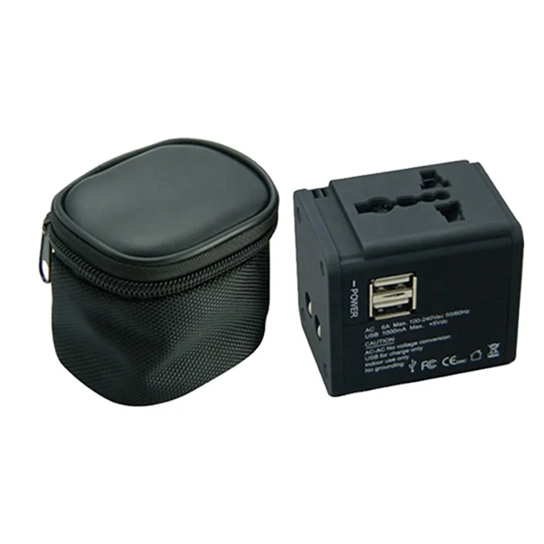 Universal Voltage Converter OEM Logo International Power Adaptor American Standard Travel Adapter 2 USB