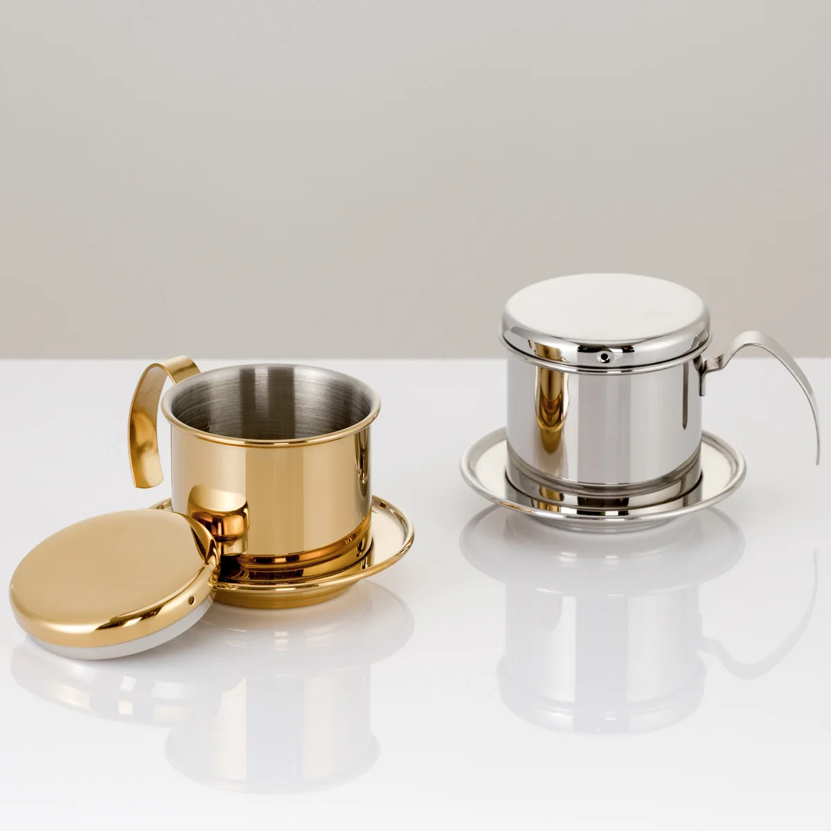 Shiny 2-Cup Stainless Steel Vietnamese Coffee Brewing Filter Bottom Dripper Special Tool for Making Coffee & Tea