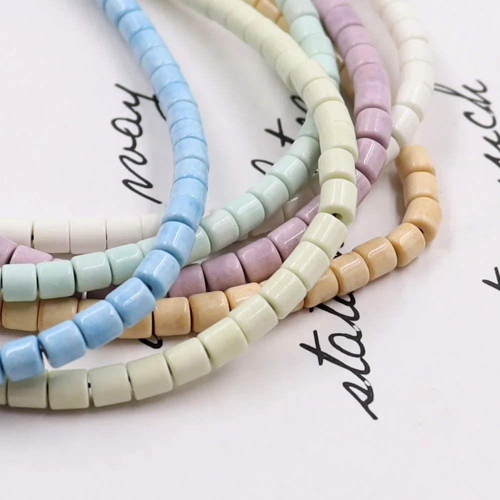 4x4MM cylinder shaped Anion oxide blue beaded strings gemstone beads natural for diy