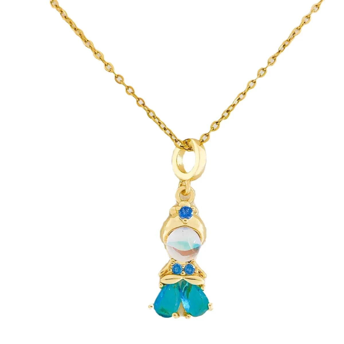 ODM Fashion Zircon Stainless Steel Pendant Necklace Cute Little Fairy Princess Necklace For Girl