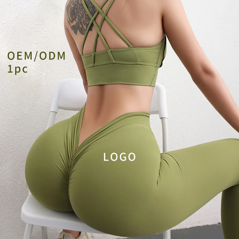 hot sale sculpt hidden scrunch 80%nylon and 20%spandex legging sport femme 4 way stretch push up hip lifting v back yoga pnat