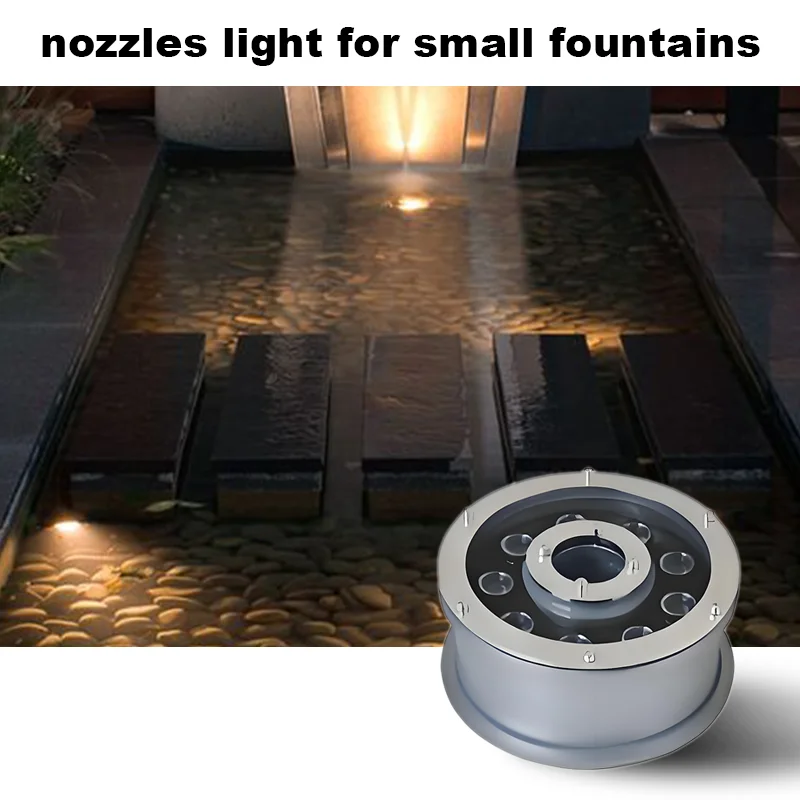 Outdoor RGB swimming pool IP68 landscape stainless steel DC24V LED underwater fountain light embedded fountain landscape light