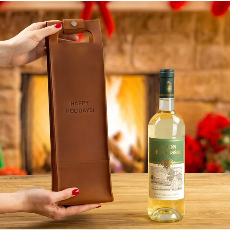 Сумка-держатель для бутылок из искусственной кожи