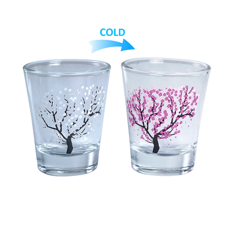 2 oz Korean ins printing cute colored pattern small ring clear glass flower cup