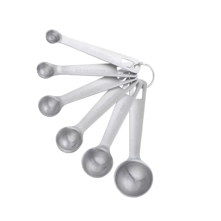 Высококачественные кухонные гаджеты 6 шт круглая мерная ложка из нержавеющей стали