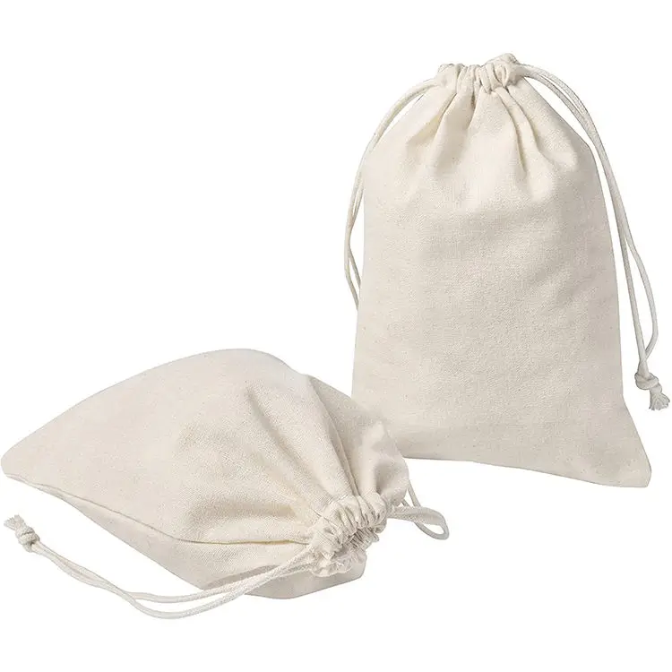 Wholesale Personalized Colorful Muslin Custom Cotton Canvas Drawstring Bag