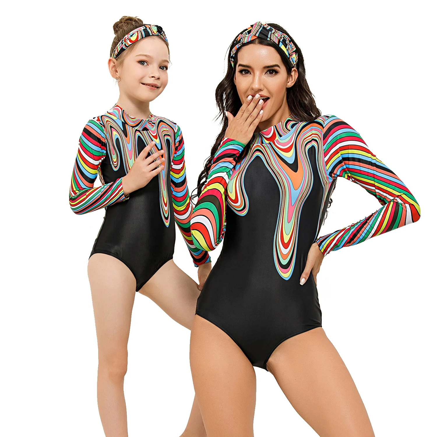 
AOSHILI одинаковые Семейные наряды, комплекты для мамы и дочки, купальники для женщин и детей, детские пляжные купальники 