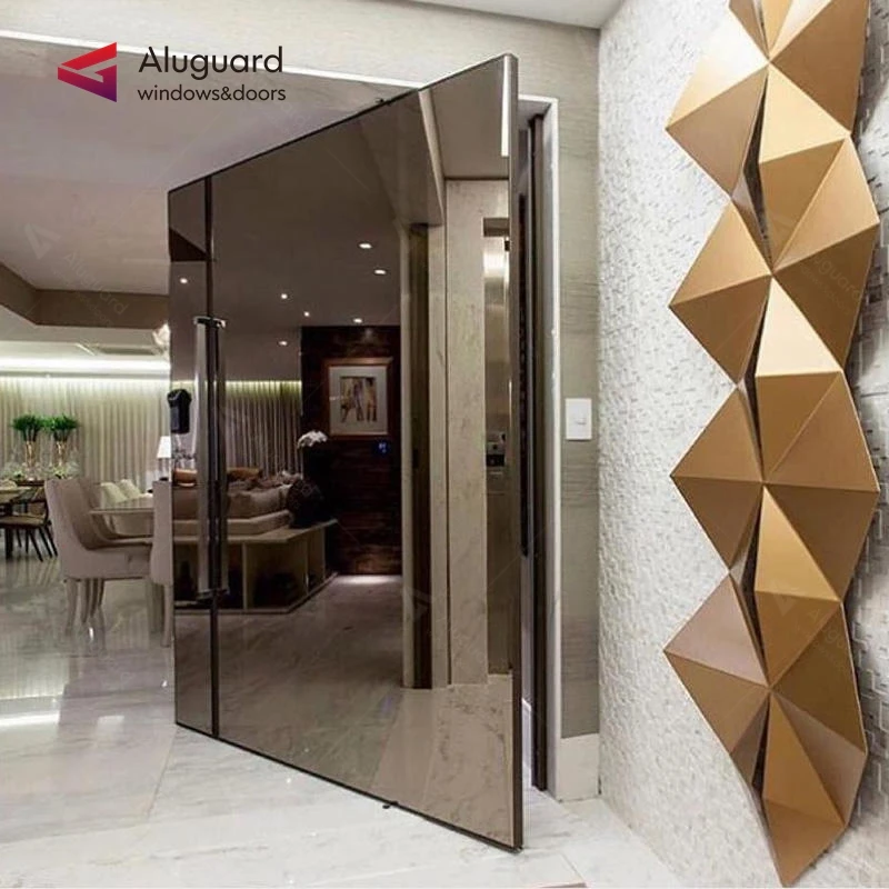 Customized exterior steel main door house with glass stone panel kerala front door designs