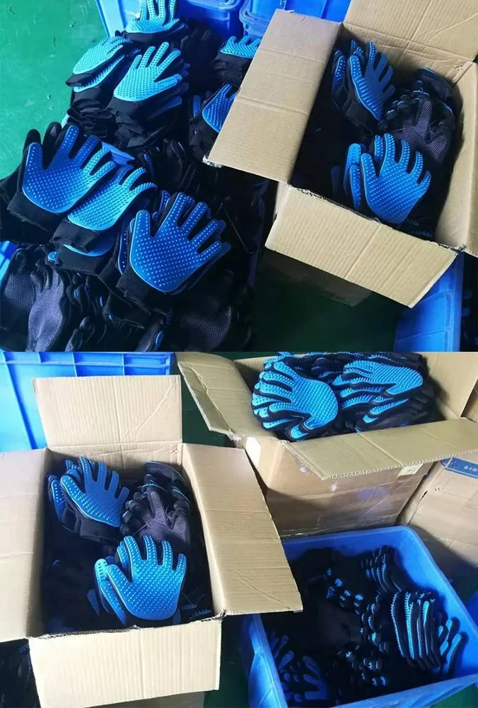 Wholesale Custom Silicone Pet Hair Remover Gloves Pet Grooming Glove Guantes de mascotas Deshedding Brush Glove