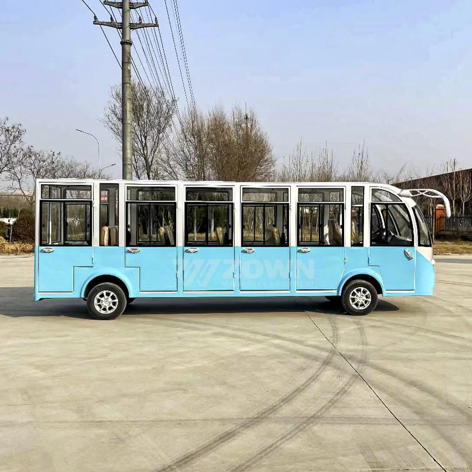 China High Quality 17 Seater Fully Enclosed Passenger Electric City Sightseeing Bus Electric School Bus