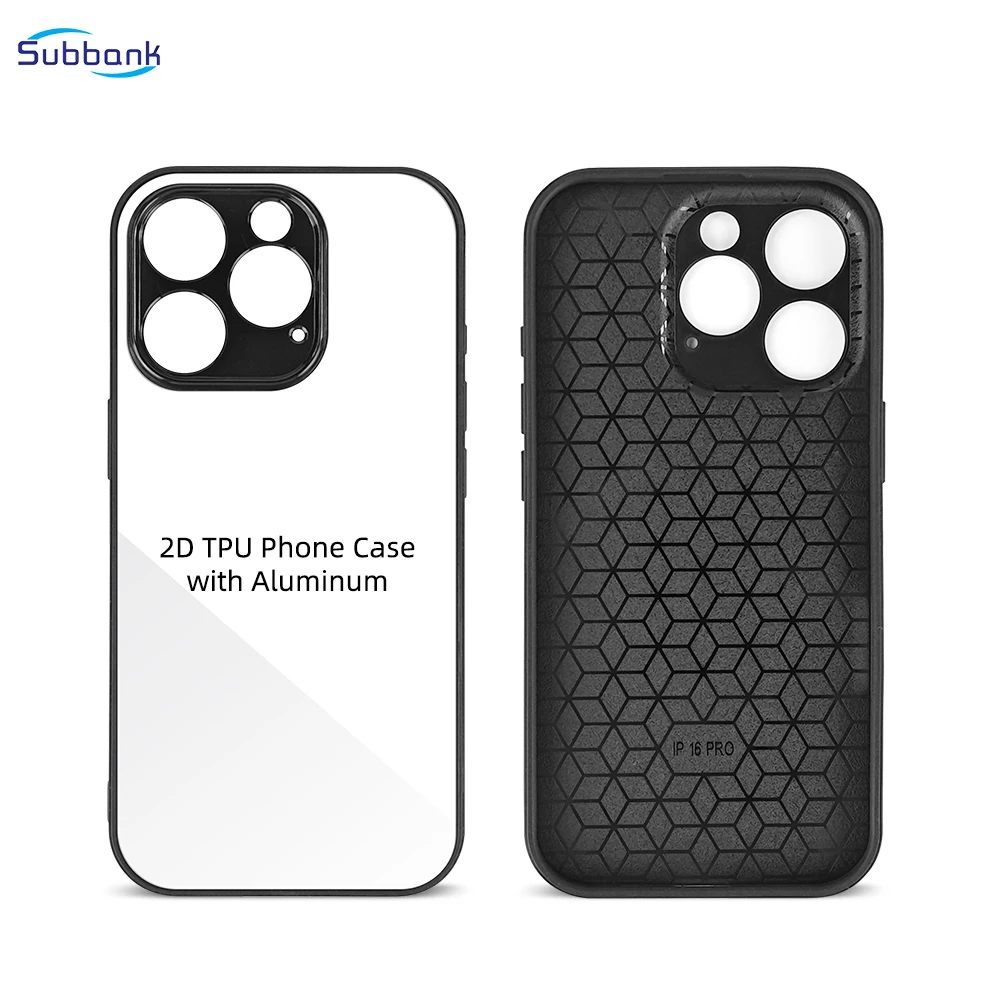 Subbank sublimation phone case blank wholesale 2D TPU aluminum plate cell phone Case sublimation custom printing for iphone 16