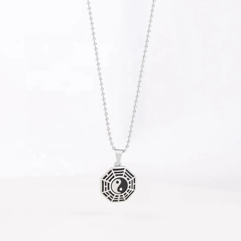 Asia Classic Personality Stainless Steel Geometric Tai Chi Pendant