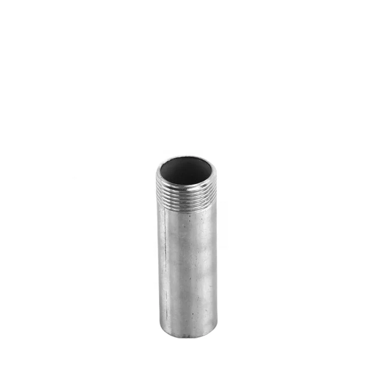 Stainless steel 100mm long single head wire welded outer thread joint threaded straight pipe plumbing fittings