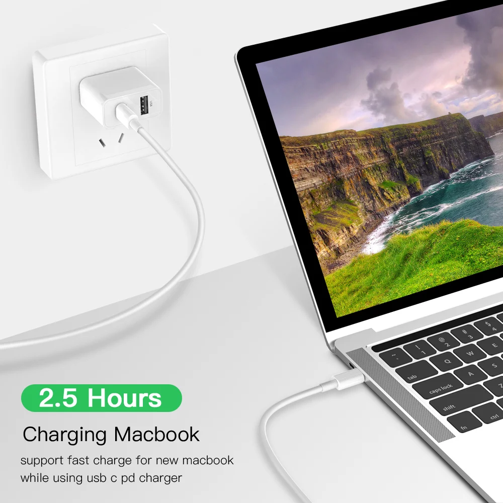  3а 60 Вт Быстрая зарядка USB C к PD зарядное устройство данных Tipo кабель 1ft 3ft 6ft